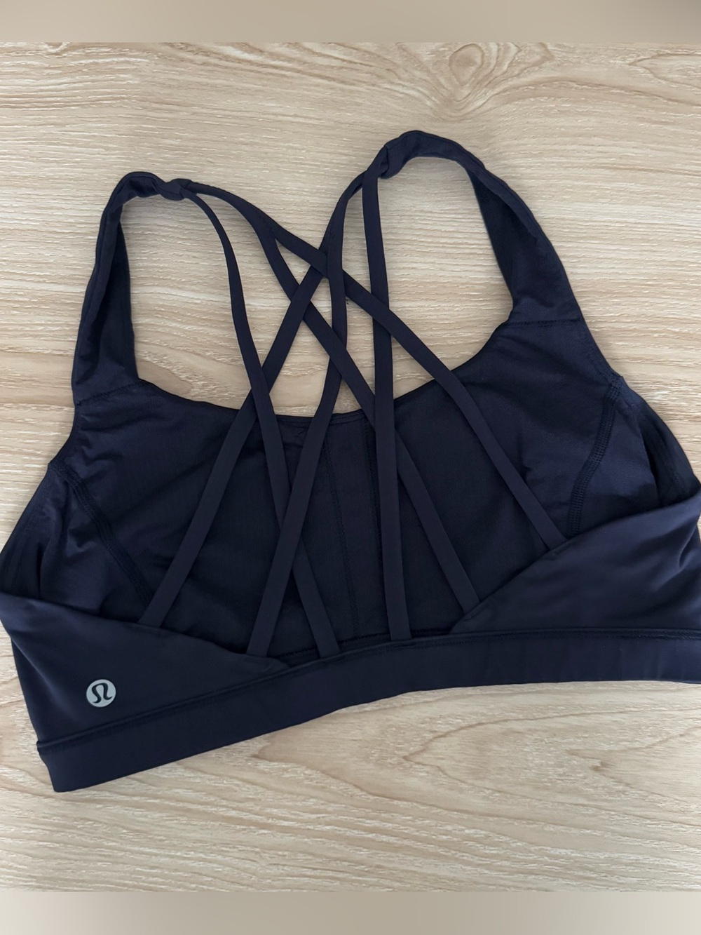 Lululemon 8 Free To Me Sports Bra Navy Strappy Back Active Workout